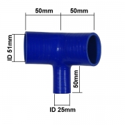 T silicone 45 degrs longueur 50x50x50mm