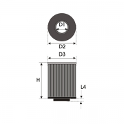 Filtre universel cylindrique caoutchouc 50-140-140