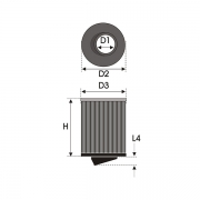 Filtre universel cylindrique inox 65-100-100