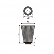 Filtre universel conique inox 20-60-100