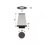 Filtre universel conique inox 61-117-120