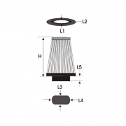 Filtre universel conique inox 63-115-85