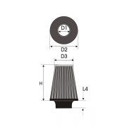 Filtre universel conique caoutchouc 70-152-120