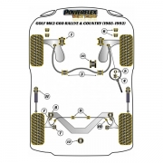 Silent blocs comptition polyurthane Volkswagen Golf 2 G60