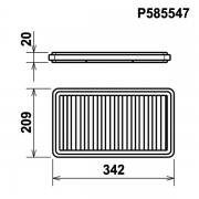 Filtre de remplacement GREEN pour BMW 2500 - Filtre PLAT