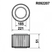 Filtre de remplacement GREEN pour Fiat 128 Sport - Filtre ROND