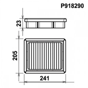 Filtre de remplacement GREEN pour Ford Focus 2.5 ST - Filtre PLAT