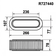 Filtre de remplacement GREEN pour Lancia Fulvia - Filtre OVAL