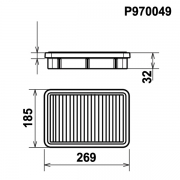 Filtre de remplacement GREEN pour Mitsubishi Lancer - Filtre PLAT