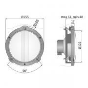 Phare encastrable SLIM COMPACT longue porte H3